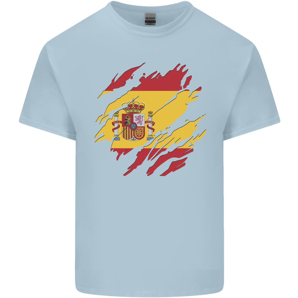 Torn Spain Flag Spanish Day Football Unisexs Light Cotton TShirt