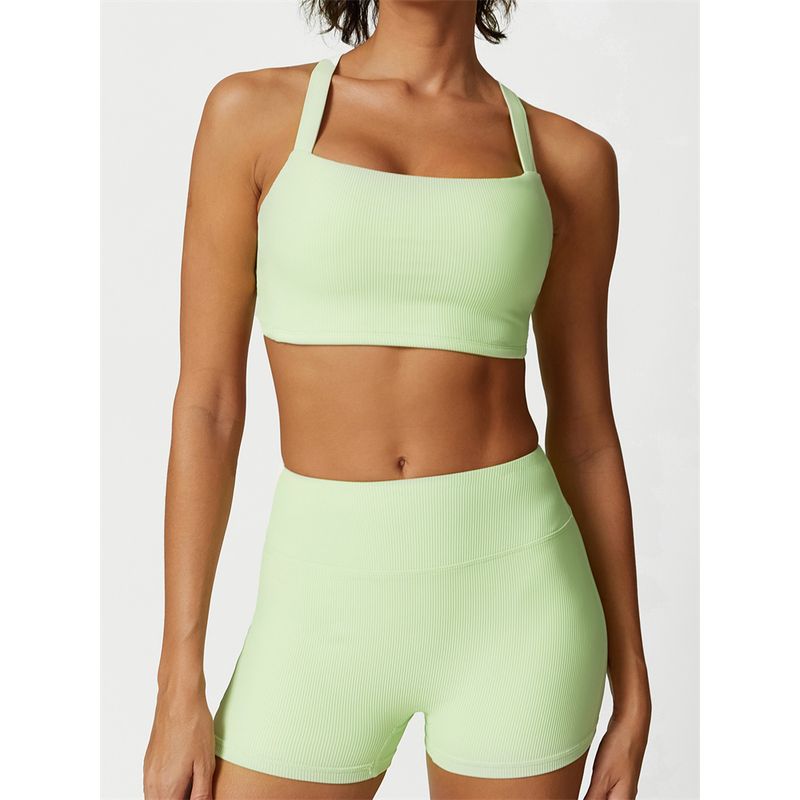 Fashion New Arrival Three-Dimensional Coarse Thread Yoga Vest Women's Sports Bra Workout Underwear Bubble Wrap Push-up Quick-Dry Beauty Back