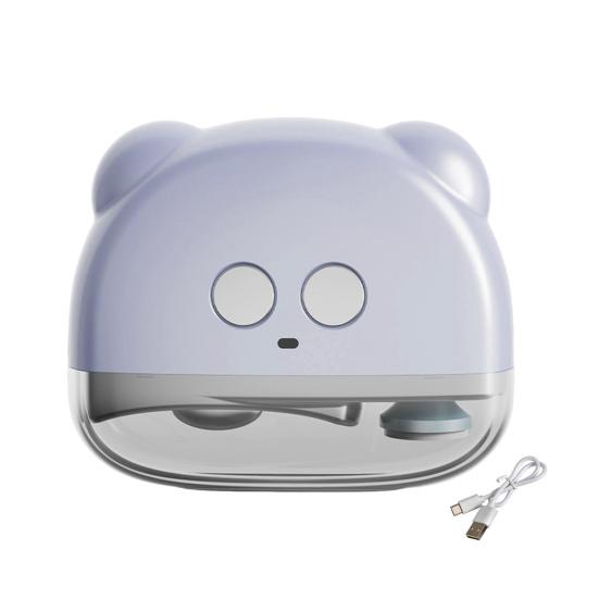 Baby Elektrisk Negleklipper med LED-lys Oppladbar 3 Hastigheter Automatisk Negletrimmer Barn Voksne Eldre Fingerneglklipper Poleringsmaskin Sliper