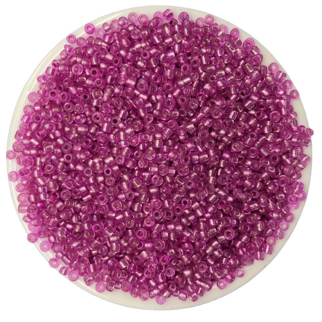 Solid Color 2/3/4mm Glass Seed Beads, Silver Lined, Dyed AB Cream, Round for Handmade Beading & Bracelets.