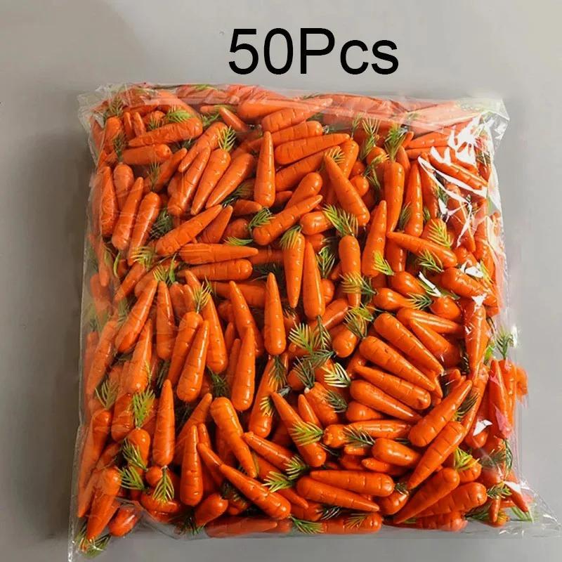 

50Pcs Artificial Foam Carrot Easter Decoration Simulation Mini Carrots Fake Vegetables For Easter Birthday Party Home Decor