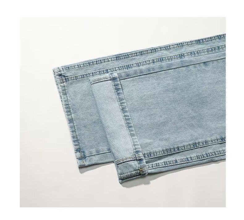 Světle modré džíny s vysokým pasem a širokými nohavicemi - Dámský design s rovnou nohavicí po zem 2025
