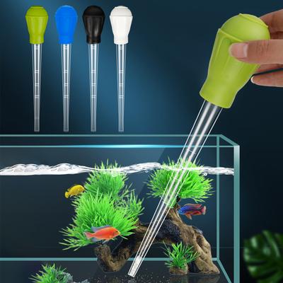 Manual Aquarium Gravel Cleaning Straw Fish Tank Water Changer Aquarium Clean Pipette Dropper Waste Remover with Extension Tube