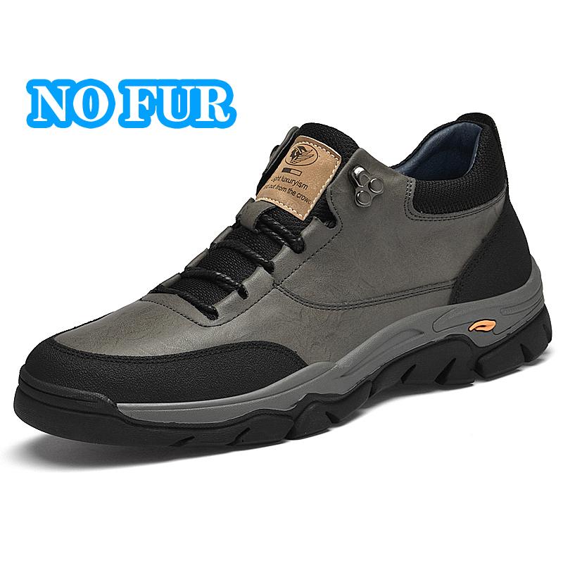 Fashion Luxury Brand Genuine Leather Mens Ankle Boots High Quality Outdoor Sneakers Fashion Treking Footwear Non-Slip Man Hiking Shoes