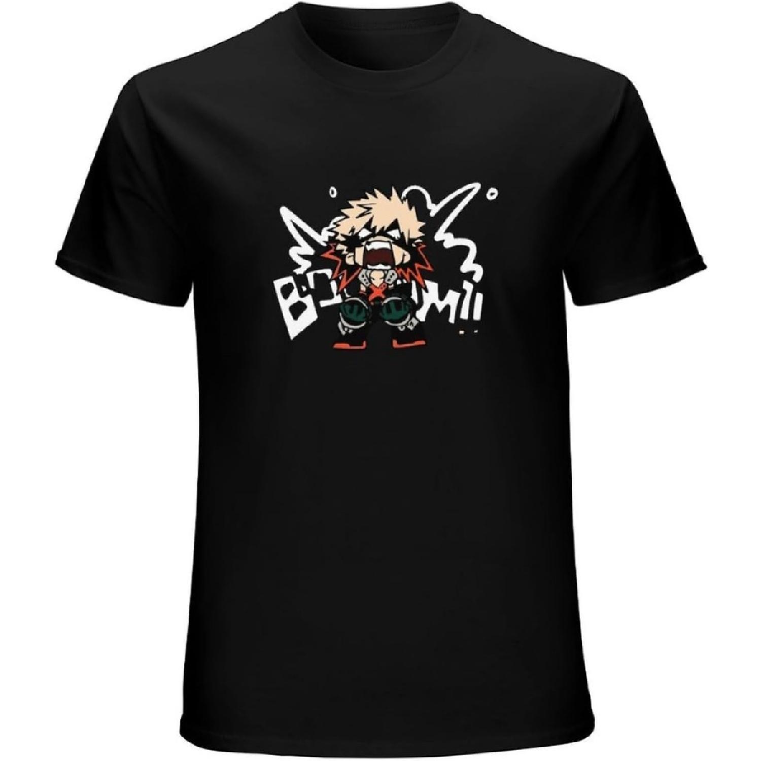 My Hero Katsuki Bakugo Booom Funny T-Shirt Mens Unisex Black Tees XXXXXL разноцветный