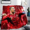 Calcio Ronaldo, coperta in flanella con motivo, alta qualità, confortevole per tutte le stagioni, decorazione per la casa, calore e comfort, perfetta per i regali.
