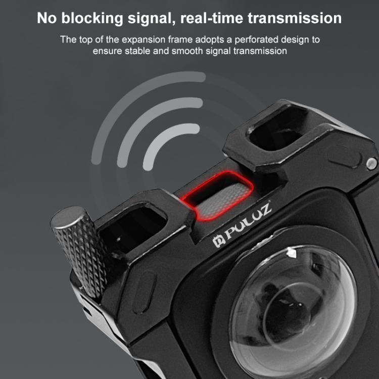 For Insta360 X3 PULUZ Metal Protective Cage Rig Housing Frame with Expand Cold Shoe Base & Tripod Adapter