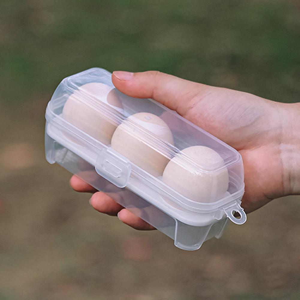 Portable Egg Storage Box Tray 3/4/8 Grid Transparent Shockproof Egg Container Waterproof Egg Tray Kitchen Organizer For Outdoor
