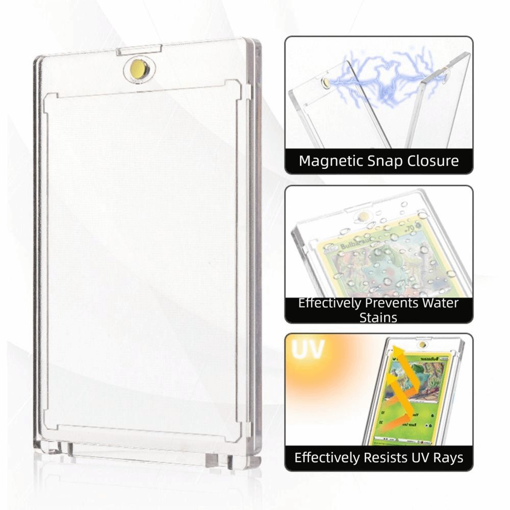 5Pcs 35PT Thickness Idol Photo Cards Protector Magnetic Game Card Storage Box  Game Cards Display