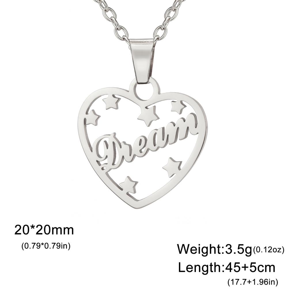 NANA MOM HOPE LOVE DREAM Pendant Stainless Steel Necklace Men and Women Fashion Valentine's Day Gift Jewelry Gift