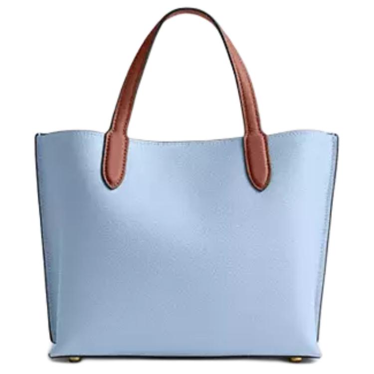 Coach Willow 24 Signature Canvas Leather Tote Bag Women Tote Blue C9092-B4XUK