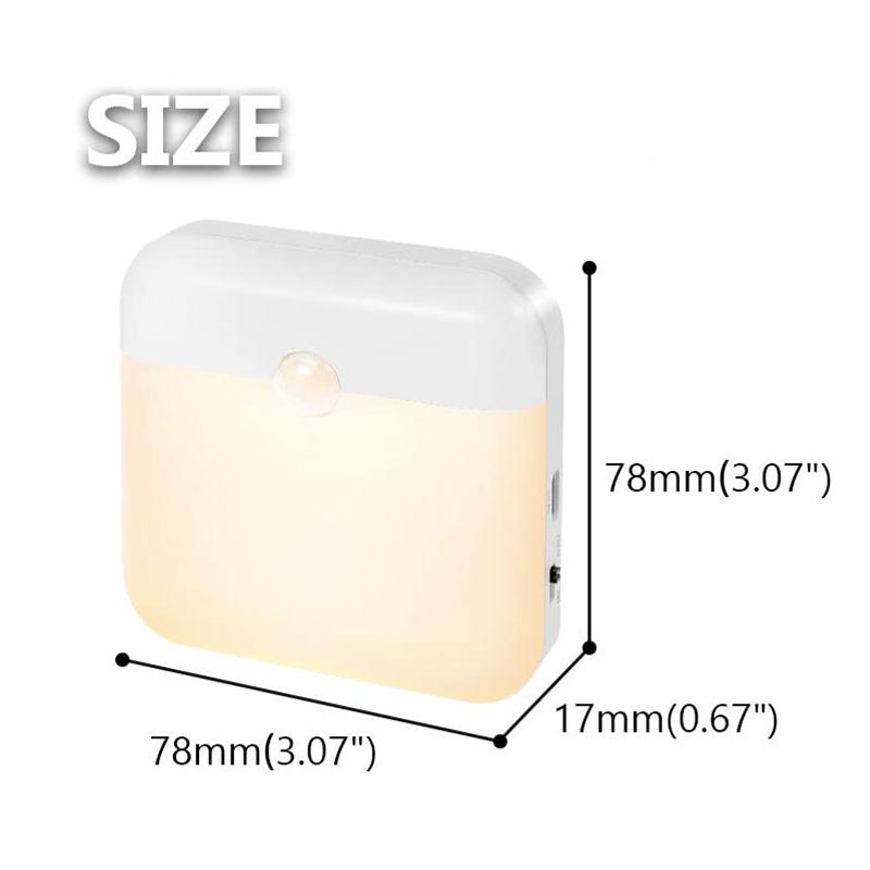 LED Induction Night Light, Wireless USB Charging Human Body Induction Wall Light Bedroom Corridor Cabinet Bathroom Night Light