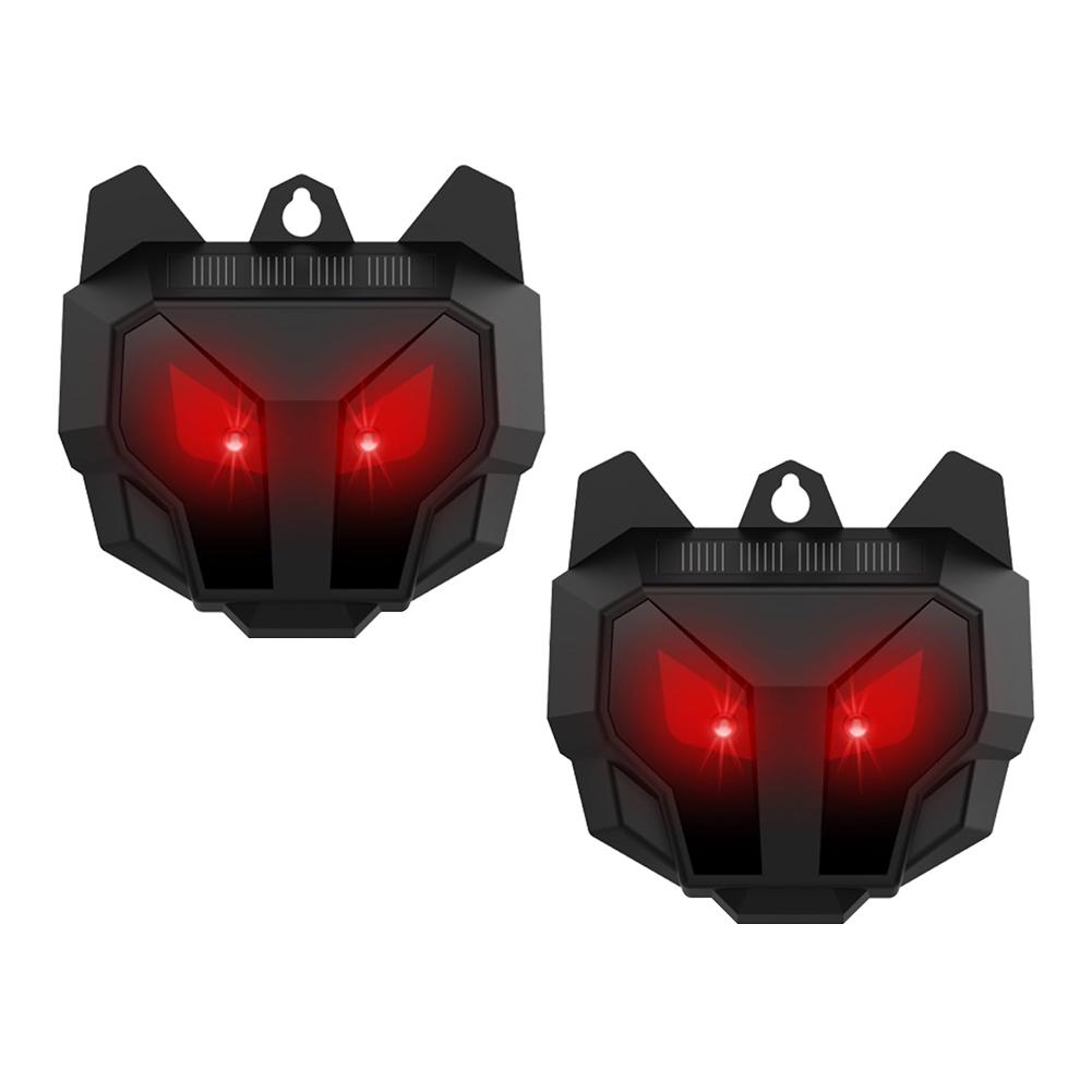 2Pcs Outdoor Coyote Raccoon Deterrent IP44 Waterproof Wild Boar Rabbit Repeller Solar Nocturnal Animal Repeller for Fox Raccoon