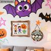 Wooden Halloween Sign with Adorable Ghost Pattern Design - Charming Wall Pediments - Ideal for Front Door, Yard, Porch, Room Decor
