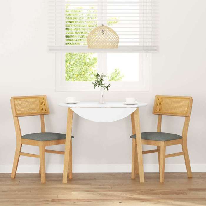 VidaXL Chaises à manger coussins 2 pcs bois massif caoutchouc, chaise à dîner, chaise, chaise de salon, chaises à dîner, 4102465