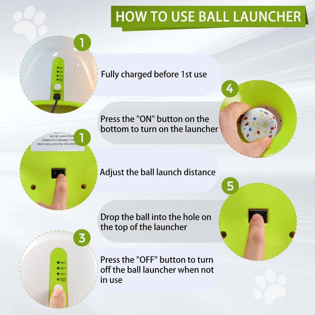 Automatic Pet Ball Launcher for Border Collies - Dog Toy, Tennis Ball Thrower, Bouncing Ball for Walking and Fetching Upgraded Version