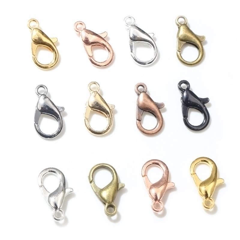 10x5mm/12x6mm/14x7mm/16x8mm 9 Färger Pläterade Mode Smyckesdelar, Legering Hummerlås Krokar för Halsband&Armband Kedja DIY