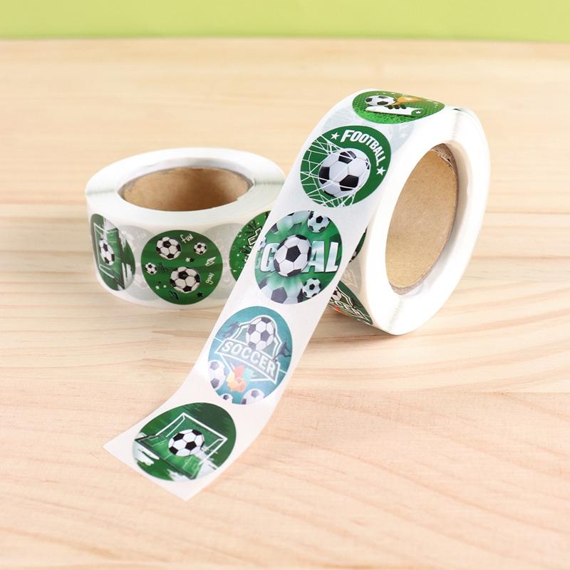 500pcs Green Soccer Stickers Football Themed Paper Sticker for Boys Birthday Baby Shower Party Decor Supplies Sports Decor
