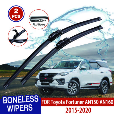 For Toyota Fortuner AN150 AN160  2015-2020 Car Windshield Wiper U-type Soft Rubber Frameless Bracketless Car Wipers 22"+16"