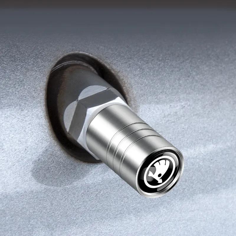 New 3D Metal Car Dustproof Caps Tire Wheel Stem Valve Caps For Skoda Octavia A5 A7 Rapid Fabia Superb Kodiaq Scala MK2 MK3 Karoq