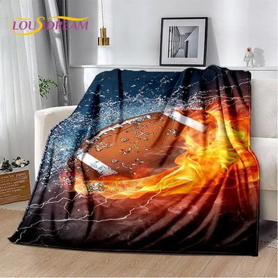 Manta de Felpa Suave de Fútbol Americano Rugby, Manta de Franela, Manta para Sofá de Sala de Estar, Dormitorio, Cama, Cubierta de Picnic, Cálida para Niños