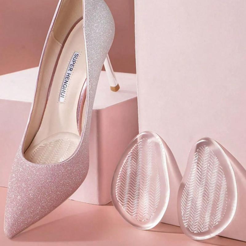 1pair Women's Half Size Shoe Inserts, Anti-Slip Breathable Sweat-Absorbing Foot Pads