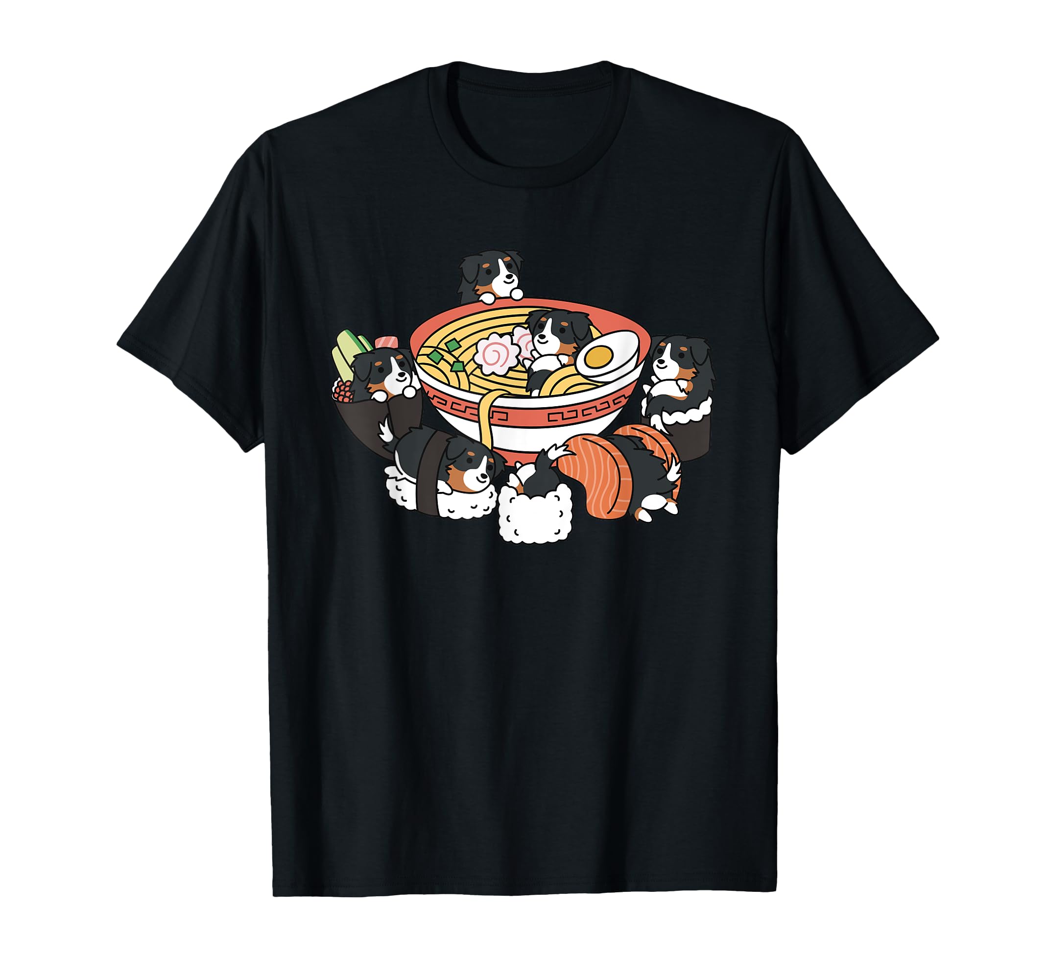 

Ramen Sushi Bernese Mountain Dog T-Shirt чёрный