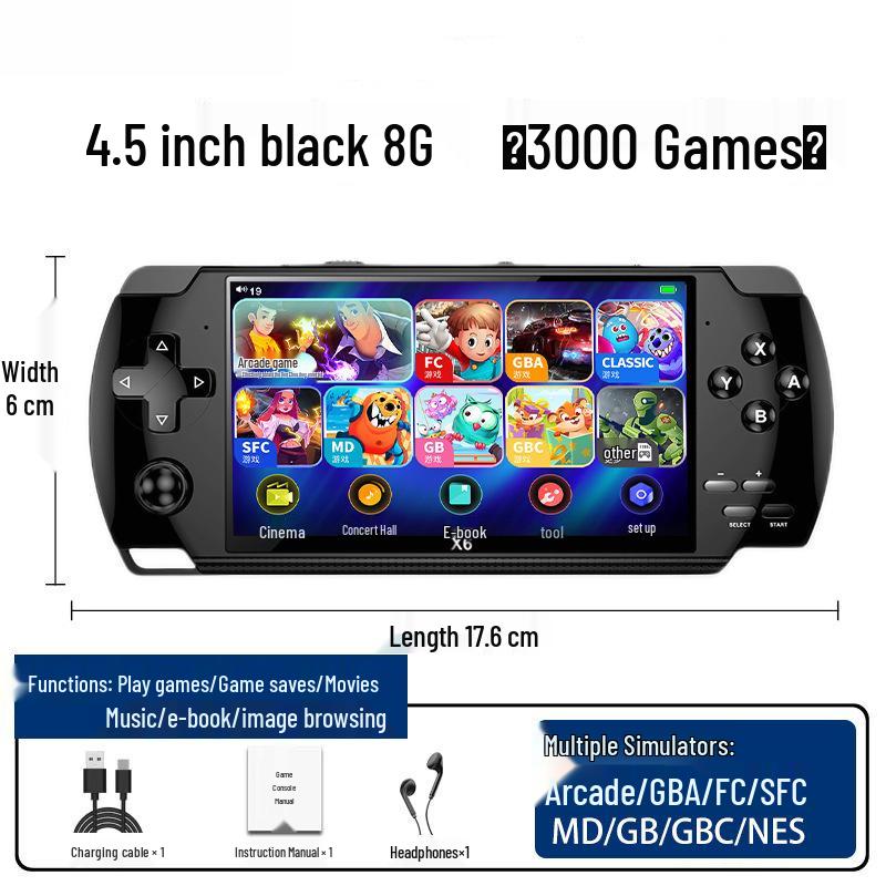Handheld Retro FC Game Console with HD Screen - Two-Player, Rechargeable Classic Mario for Kids