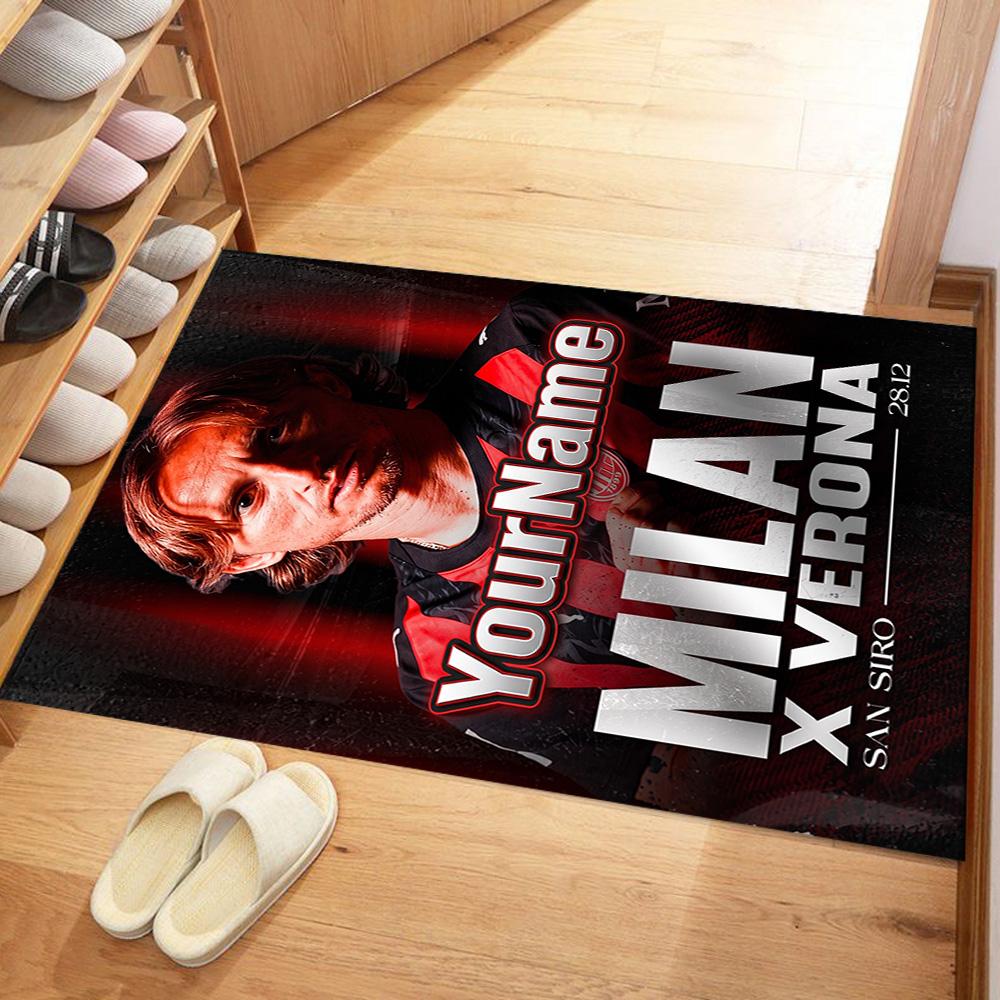 Ac Milan Personalized Text Carpet Suitable for Dining Room Kitchen Study room Living Rooms Anti-slip Rug Decorate Offices