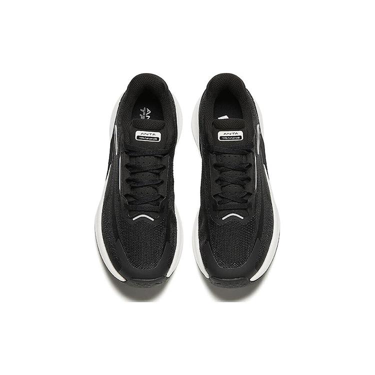 Anta Burning Refinement Abrasion Resistant Slip Resistant Low Top Running Shoes Women's Black White 122417788-1