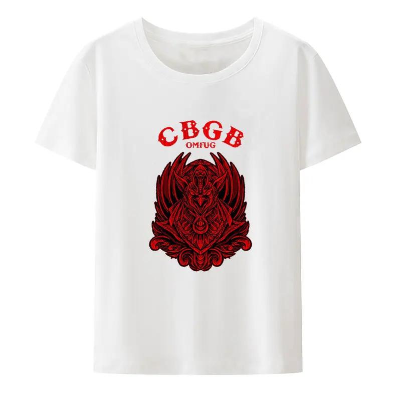 UnisexCbgb Omfug Print T Shirt Classic Underground Punk Rock Concert Casual Shirt Hip Hop Popular Fashion Y2K Streetwear