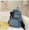 Bow schoolbag female corduroy junior high school students primary school students Internet celebrity backpack large capacity niche backpack
