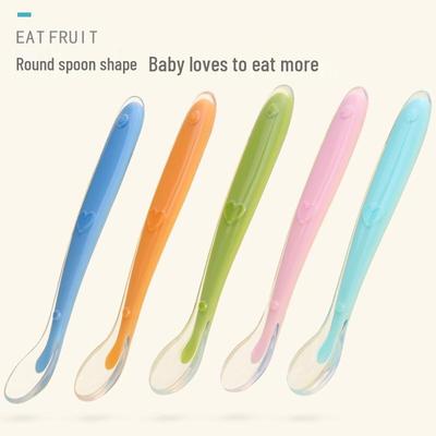 Dual-Color Soft Silicone Baby Feeding Spoon