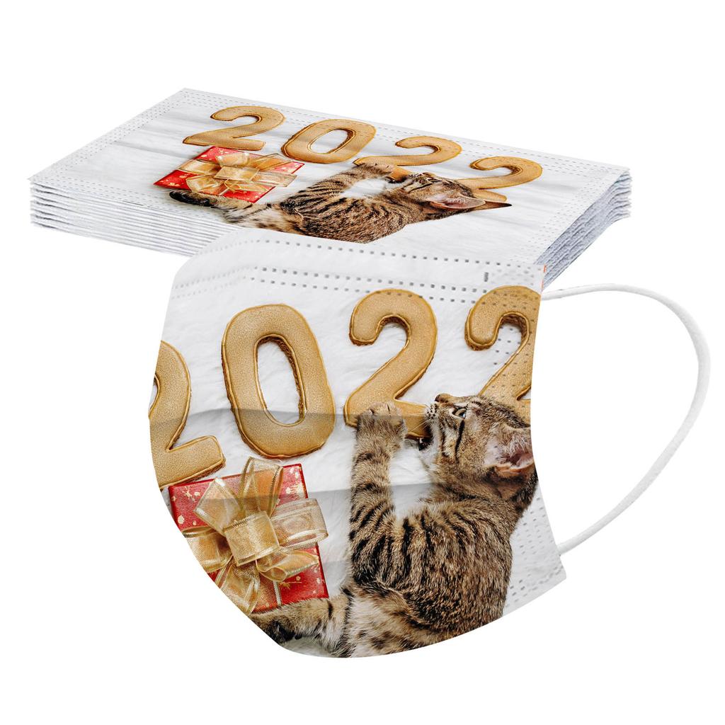 2022 Children Christmas Disposable Three-layer Protective Mask 10pc