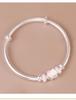 Sterling Silver Cartoon Kitten Bracelet for Girls (Ages 4-15) - Push-Pull Design