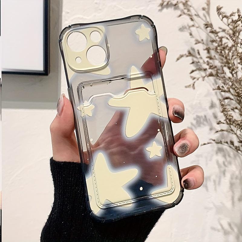 Love Heart Graphic Clear Phone Case For iPhone 11 12 13 14 15 16 Pro Max XS XR X 7 8 Plus Wallet Card Bag Lens Protection Cover