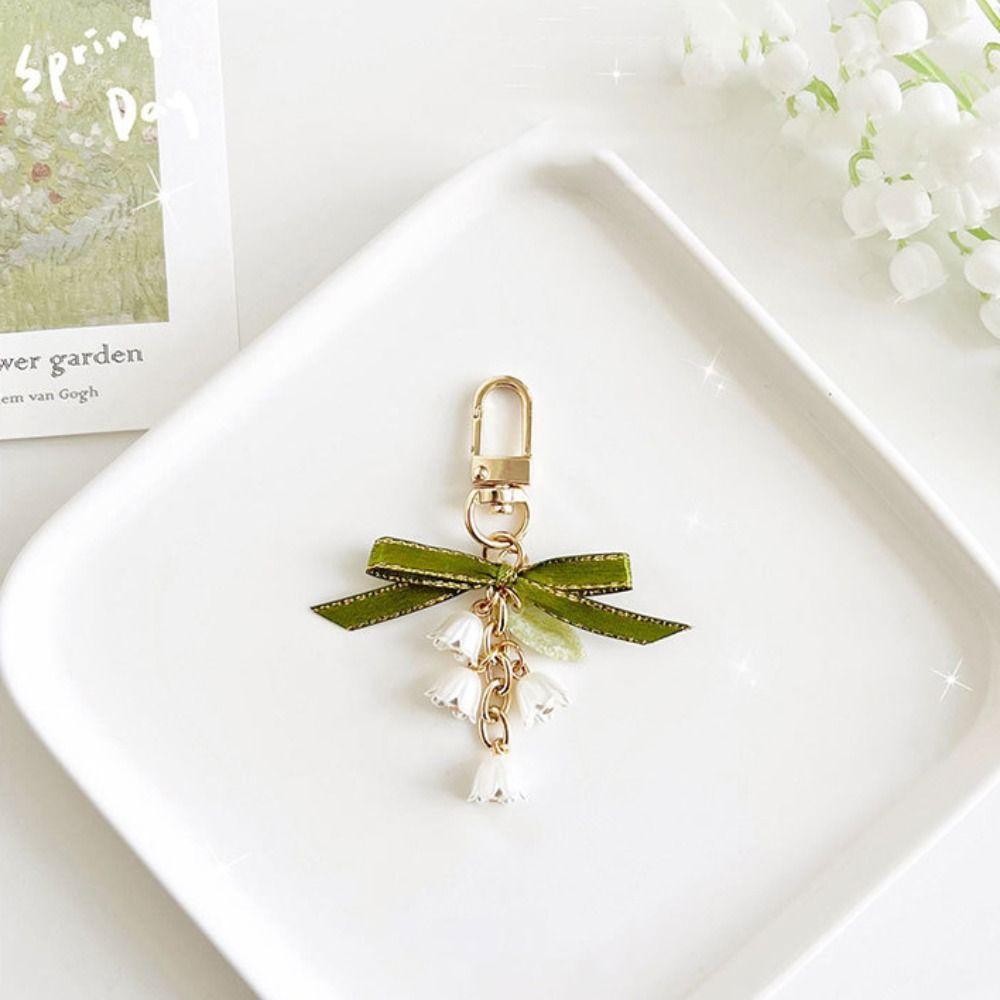 Flores Convallariae Klíčenka s stuhou Korejský styl Přívěsek na tašku Doplněk k tašce Šňůrka na mobilní telefon