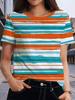 Round neck women's short sleeve printed T-shirt, women's clothing, digital printing,