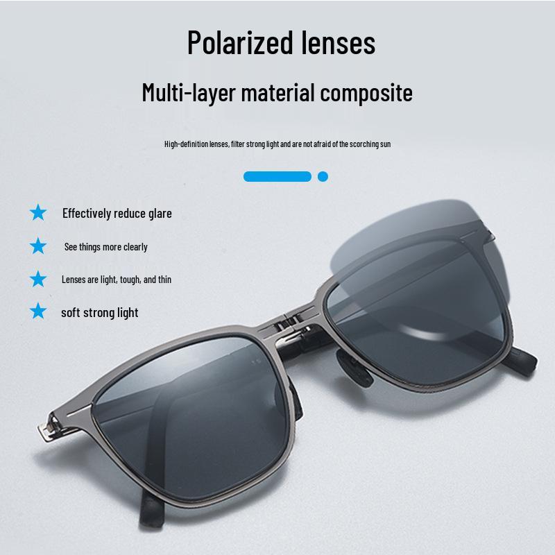Lightweight Foldable Polarized Sunglasses with Anti-Lost Design - Perfect for Fashionable Outings.