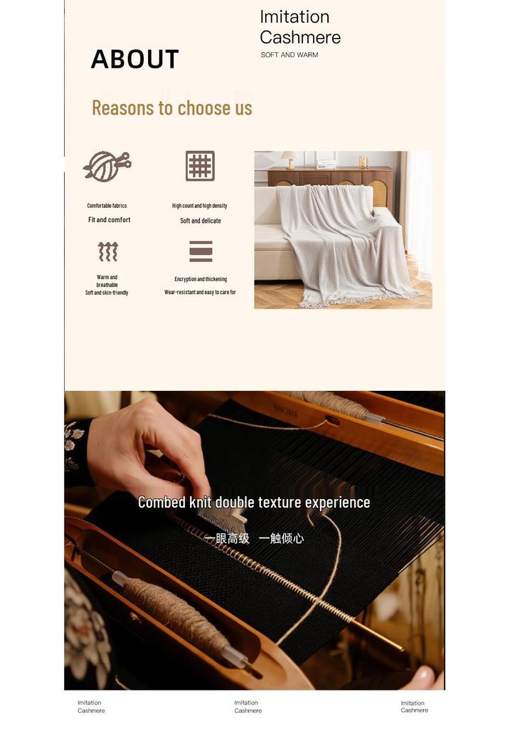 Simple Style Decorative Wool Blanket for Home or Sofa Use