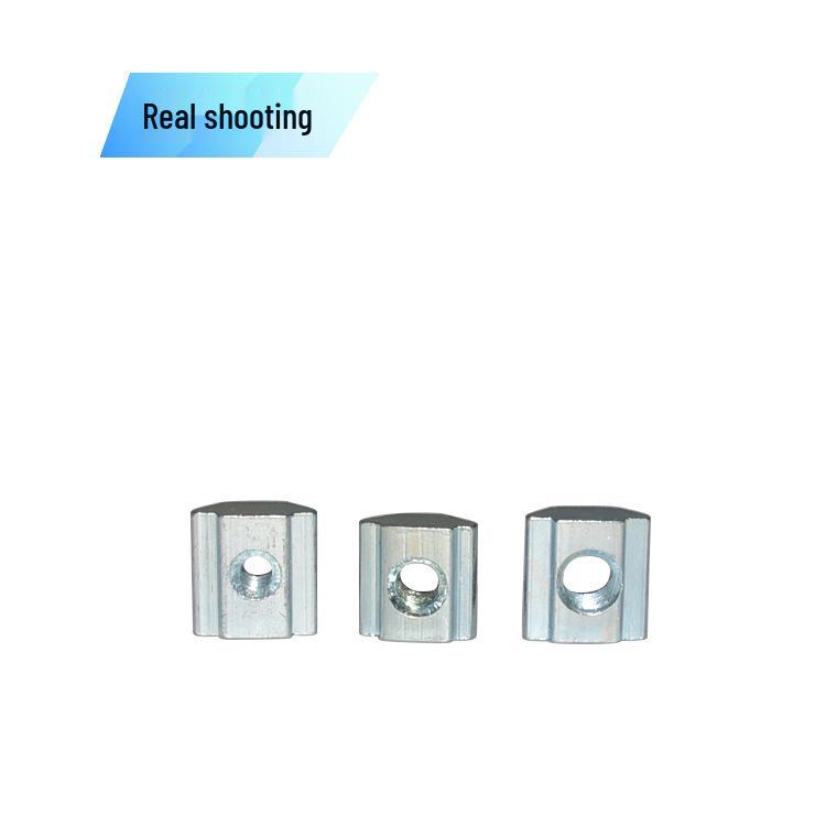 Euro Standard CNC Aluminum Profile Slider Nut, National Standard Square Nut, Nickel Plated, Blue/White Zinc Finish.