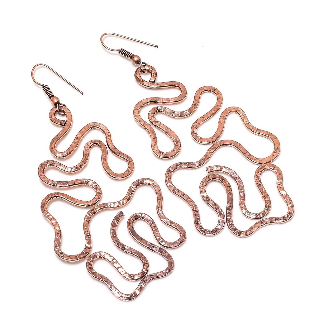Designer Copper Earrings, Handmade Gemstone Earrings Jewelry, Gifts For Wife Brand New Earrings