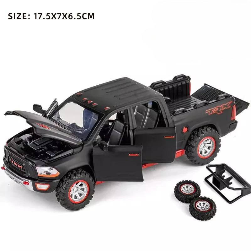 1:32 RAM Pickup Truck Alloy Model with Sound Light & Spring Back Action Kids' Toy for Adventurous Play