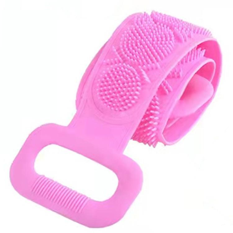 Silicone Double-Sided Exfoliating Back Scrubber for Men and Women - Long Strip Bath Towel