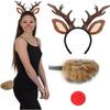 Christmas Deer Ear Headband Tail Nose Skirt for Women Girl Birthday Halloween Cosplay Party Photography Props