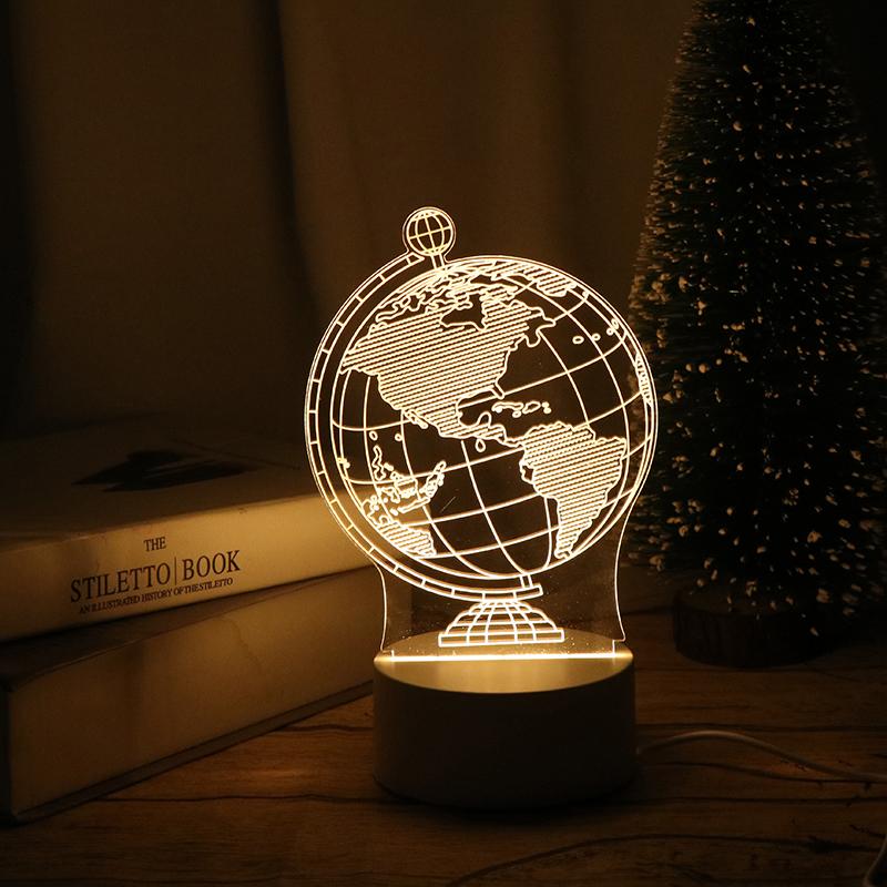 3D Plate Led Lamp Creative Night Lights Novelty Illusion Night Lamp Table Lamp Home Decorative Gift
