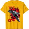 Fighter Jet Raptor Graphic T-Shirt Men S Casual Round Neck Cotton Short Sleeve