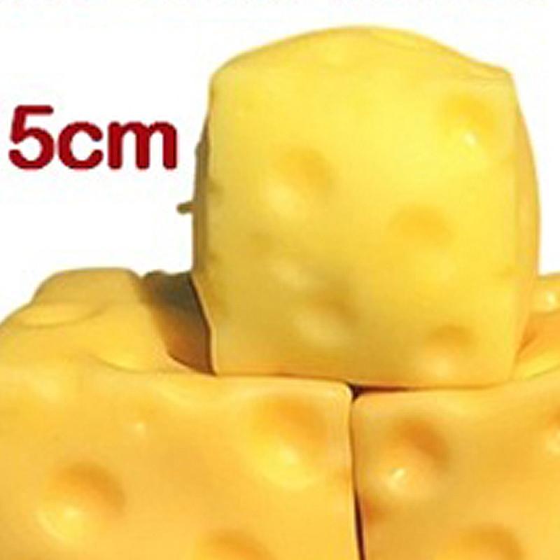 1Pc 5/7cm Square Cheese Squishy Party Prop Slow Rebound Push Stress Relief Sensory Cheese Stress Balls Fidget Party Favors