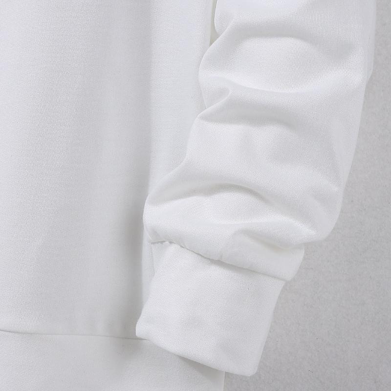 Loose Fit Women's Pullover Sweatshirt, Comfortable Plain Fabric, Ideal for Weekend Outings