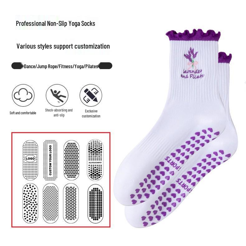 Women's Professional Anti-Slip Yoga & Pilates Socks - Silicone Grip Cotton Socks for Ballet, Fitness, and Outdoor Sports